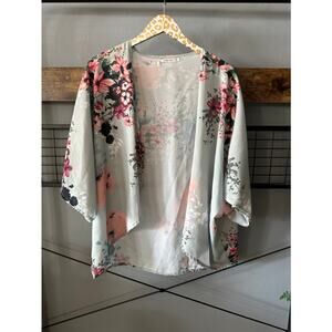 Pink Milly Floral Kimono Shrug | Size Small